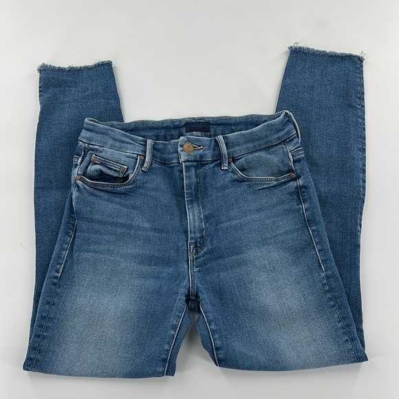 MOTHER jeans High Waisted Looker Ankle Fray Hop on Hop Off casual everyday 27 - Picture 3 of 14